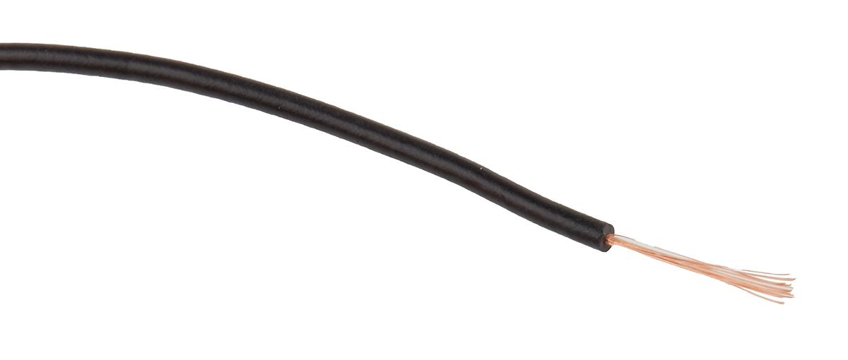 Produktfoto 1 von Staubli Einzeladerleitung 0,15 mm², 26 AWG 100m Schwarz PVC isoliert Ø 1.5mm 39/0,07 mm Litzen