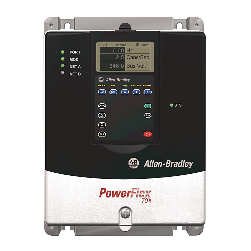 Allen Bradley PowerFlex 70, 3-Phasen Frequenzumrichter 4 kW, 400 V ac / 8,7 A 500Hz für Wechselstrommotoren