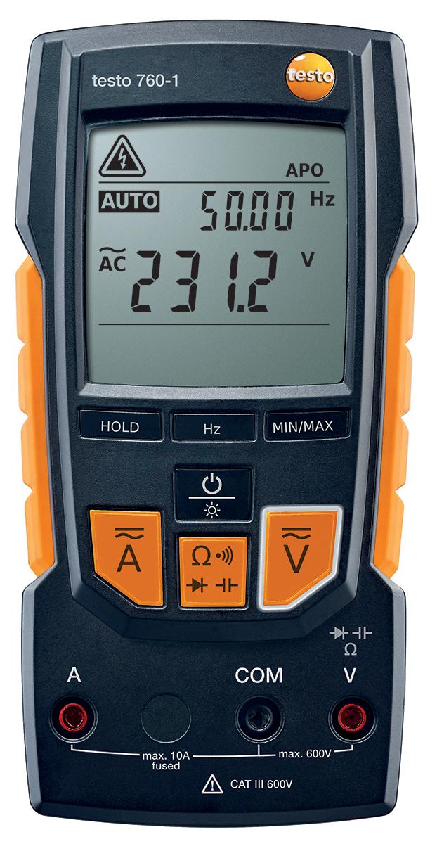 Produktfoto 1 von Testo 760-1 HandLCD Digital-Multimeter 600V ac / 10A ac, 40MΩ, DKD/DAkkS-kalibriert