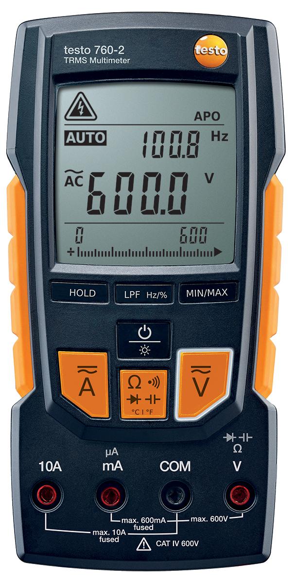 Testo 760-2 HandLCD Digital-Multimeter 600V ac / 10A ac, 60MΩ, ISO-kalibriert