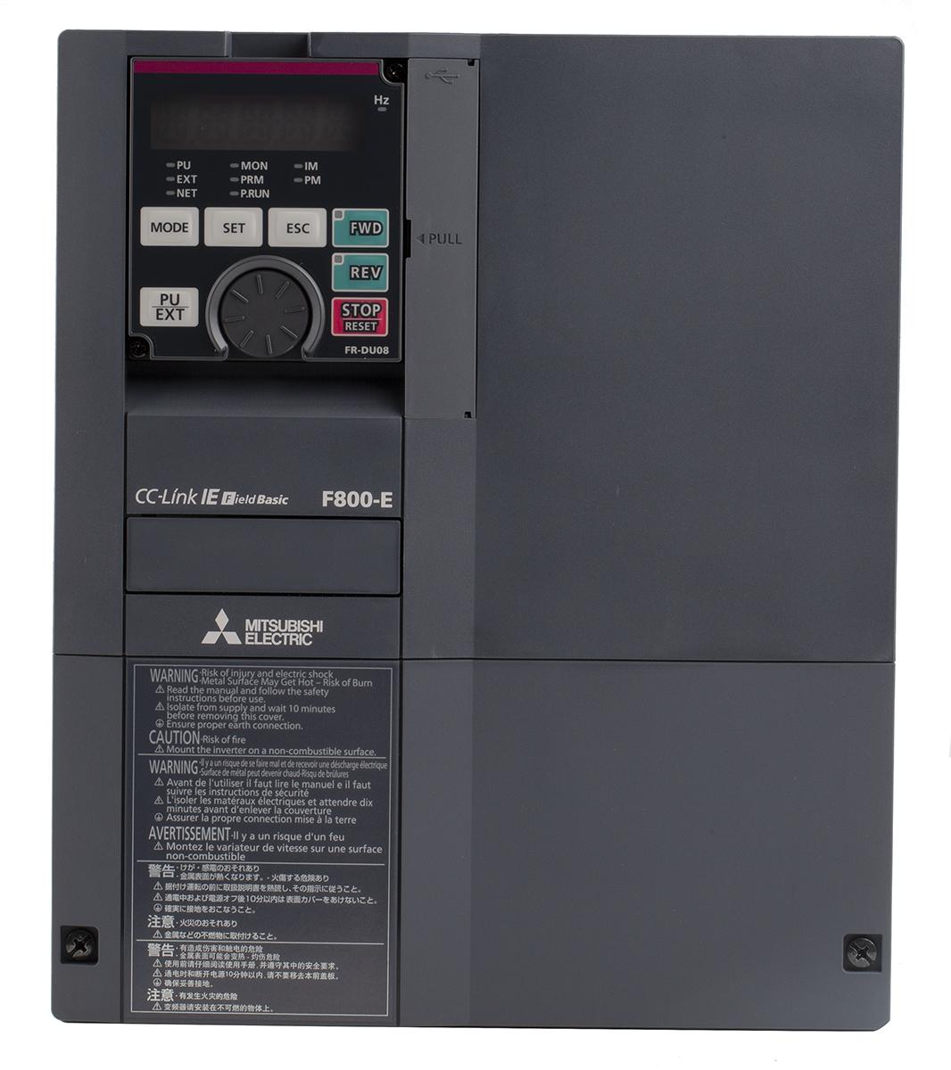 Produktfoto 1 von Mitsubishi FR-F800, 3-Phasen Frequenzumrichter 11 kW, 400 V ac / 25 A 50/60Hz