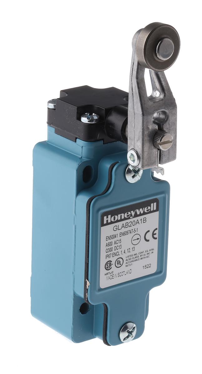 Produktfoto 1 von Honeywell GLA Endschalter, Rollenhebel, 2-poliger Wechsler, 2 Schließer/2 Öffner, IP 67, Zinkdruckguss, 6A Anschluss