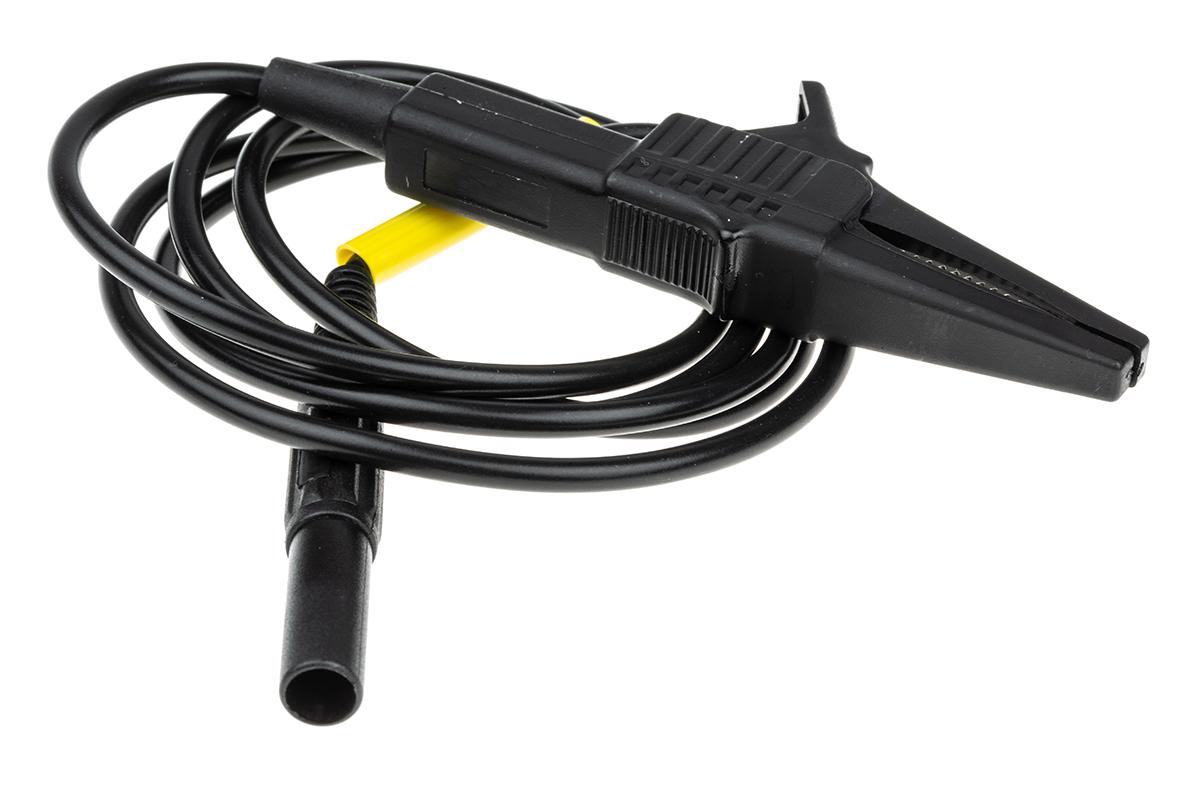 Produktfoto 1 von Staubli Messleitung 4mm / Stecker, Schwarz PVC-isoliert 1m, 1000V ac / 15A CAT II 1000V