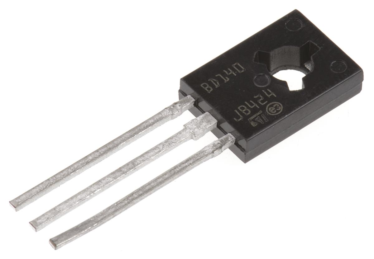 Produktfoto 1 von STMicroelectronics BD140 THT, PNP Transistor –80 V / –3 A, SOT-32 3-Pin