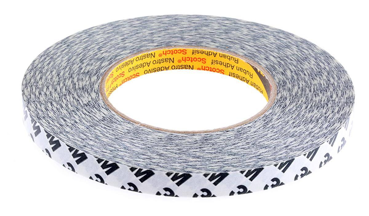 3M 9086 Doppelseitiges Papierband, transparent, -30°C bis +85°C, Stärke 0.19mm, 12mm x 50m