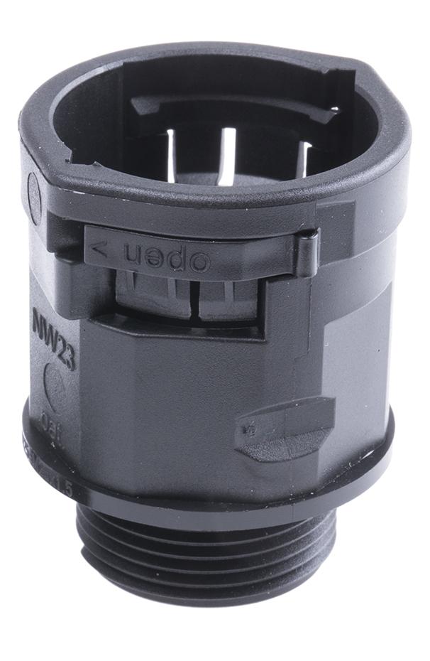 PMA PA 6 Kabelrohr Befestigung Gerade M25 25mm Schwarz Schwarz-Finish IP66