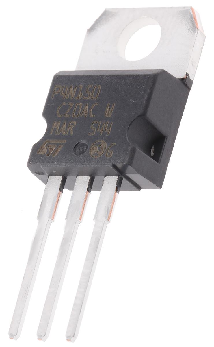 Produktfoto 1 von STMicroelectronics MDmesh STP4N150 N-Kanal, THT MOSFET 1500 V / 4 A 160 W, 3-Pin TO-220