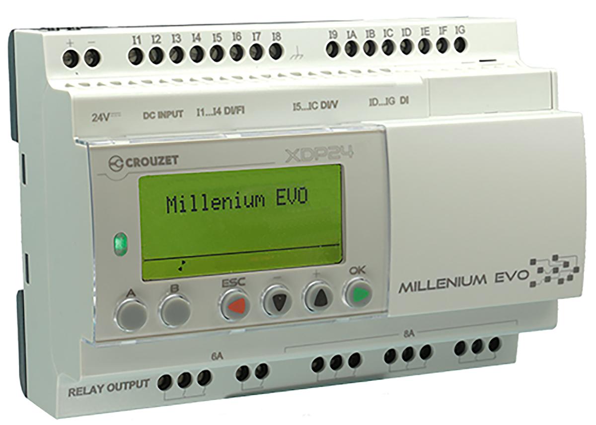 Crouzet Millenium Evo SPS CPU, 16 (Digital) Eing. Relais Ausg.Typ Digital Eing.Typ für PLC 24 V dc