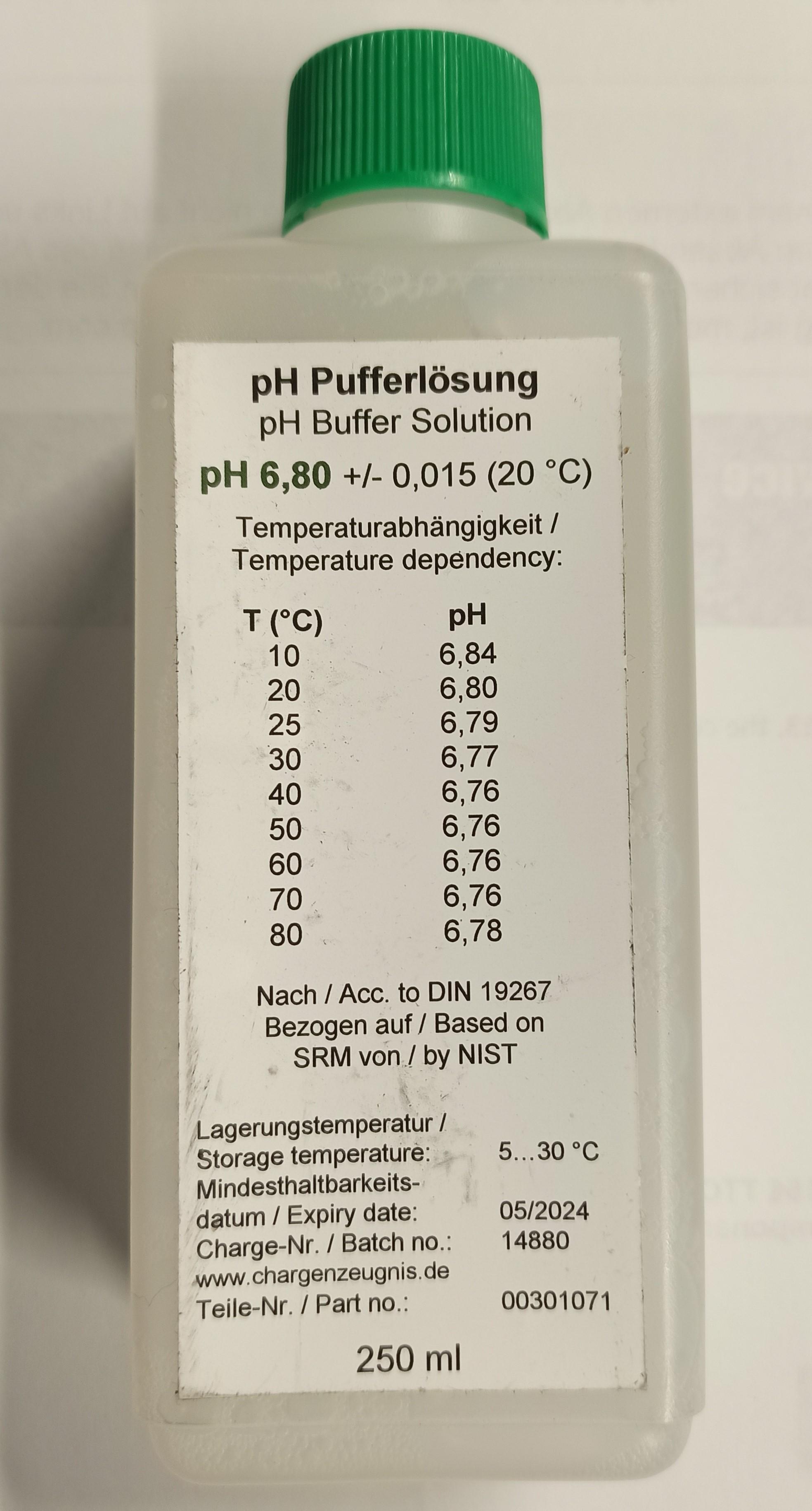 Produktfoto 1 von Jumo 202950/10679-250/000 pH ph-Pufferlösung, 6.79, 250ml Flasche