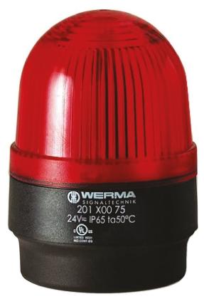 Produktfoto 1 von Werma BM 202, Xenon Blitz Signalleuchte Rot, 24 V dc, Ø 58mm x 82mm