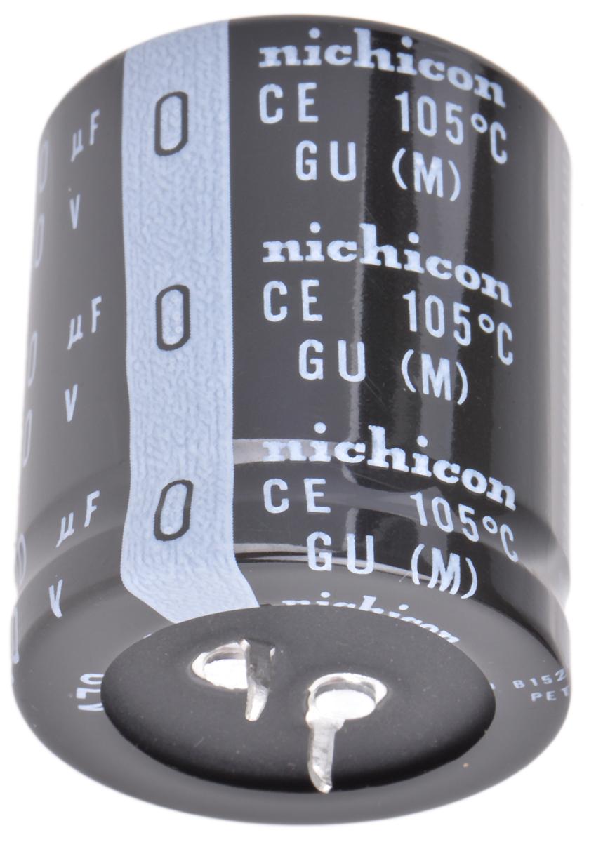 Produktfoto 1 von Nichicon GU Snap-In Aluminium-Elektrolyt Kondensator 470μF ±20% / 400V dc, Ø 35mm x 40mm, bis 105°C