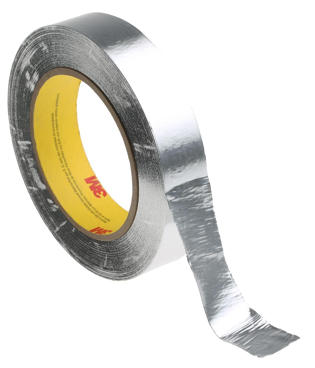 3M 425 Aluband Aluminiumband leitend, Stärke 0.08mm, 25mm x 55m, -54°C bis +149°C, Haftung 5,1 N/cm