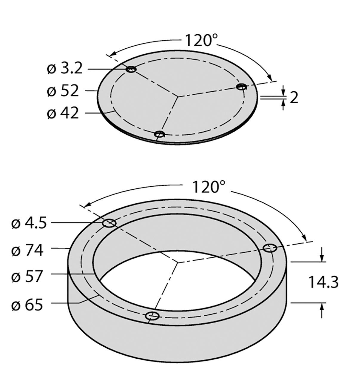 Turck Schutzring mit Abschirmplatte für RI-QR24 induktive Encoder