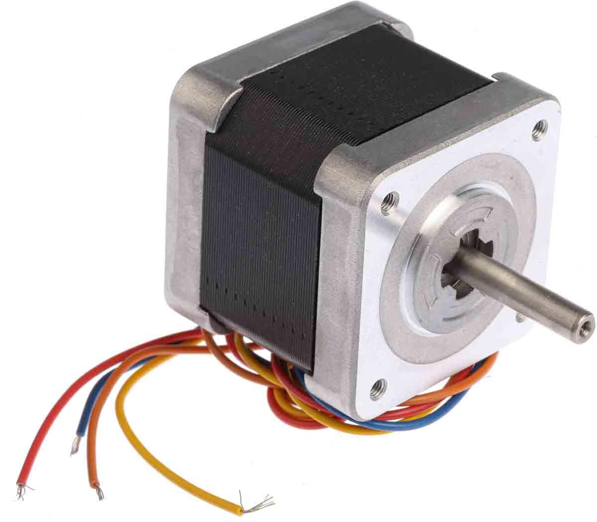 Produktfoto 1 von Sanyo Denki Hybrid 1.8° Schrittmotor 24 V / 1 A 0.39Nm 6-adrig, 42 x 42mm Wellen-Ø 5mm