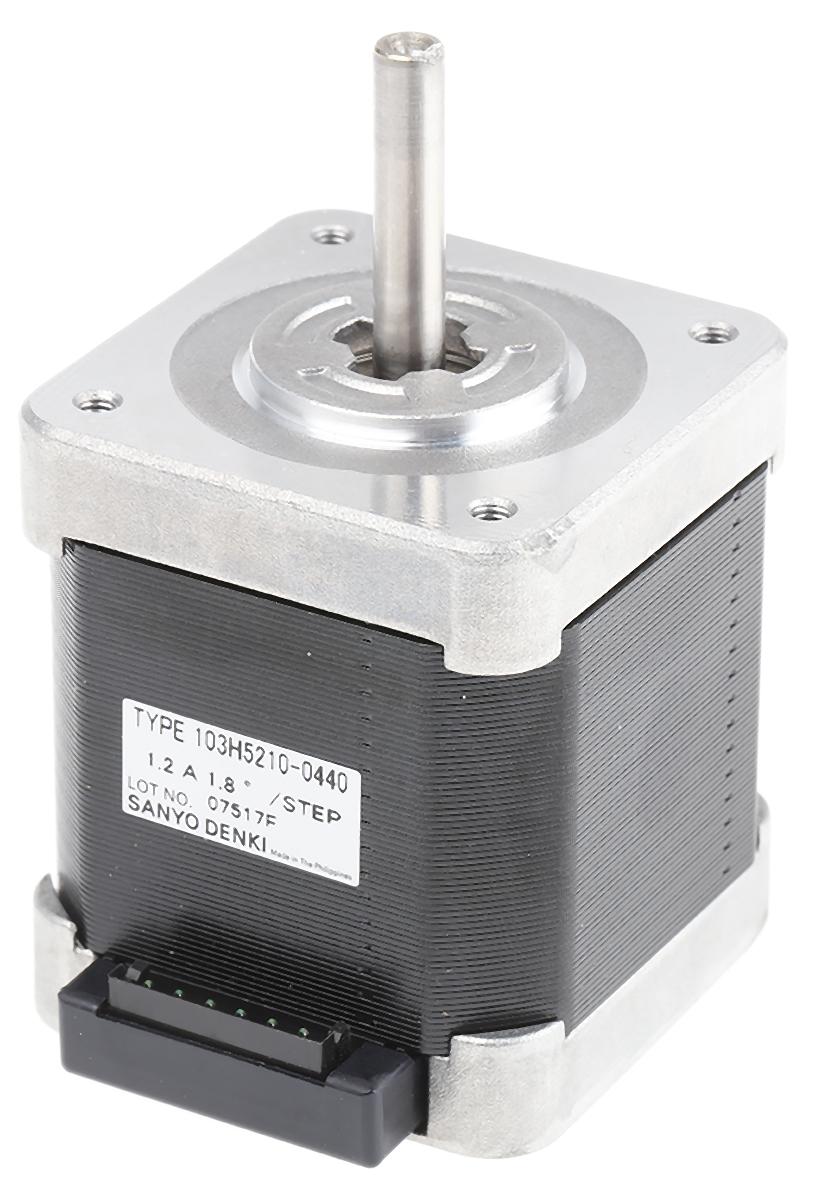 Produktfoto 1 von Sanyo Denki SANMOTION Hybrid 1.8° Schrittmotor 24V / 1,2 A 0.37Nm 6-adrig, 42 x 42mm Wellen-Ø 5mm