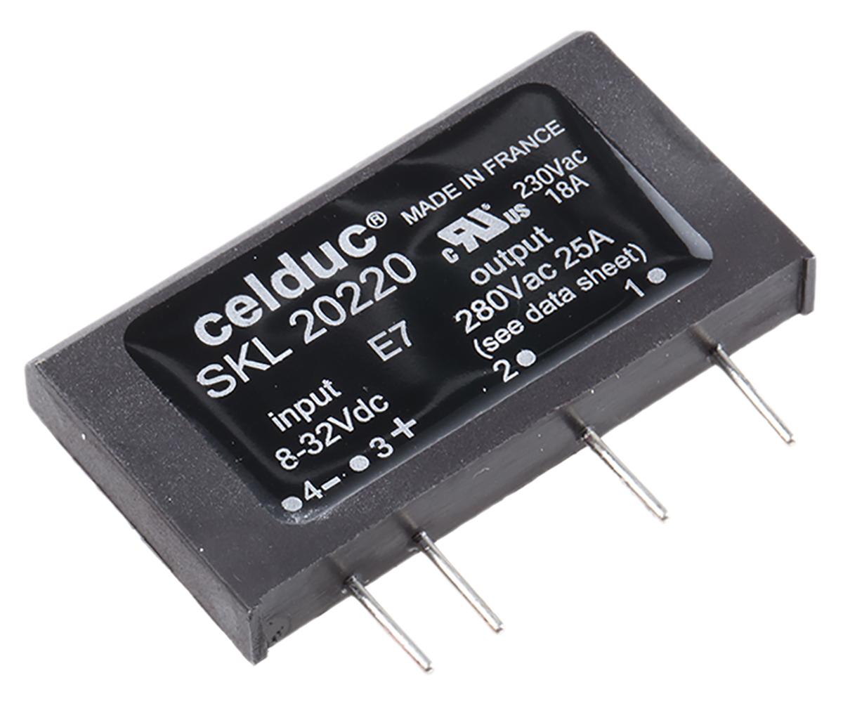 Produktfoto 1 von Celduc SK SK THT Halbleiterrelais mit Nulldurchgang 280 V ac / 25 A