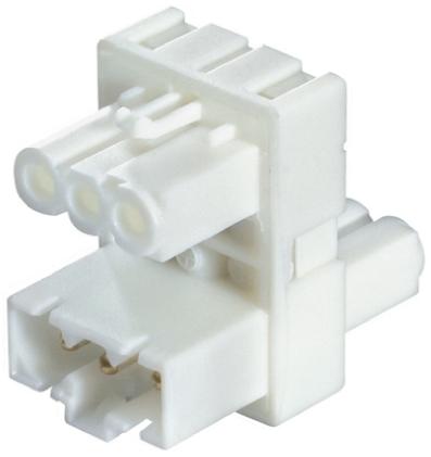 Produktfoto 1 von Wieland Stecker/Buchse GST15i3 Leuchtensteckverbinder, Verteilerblock, Kontakte: 3, Anz.Ausl. 1 → 2, PCB, 16A,