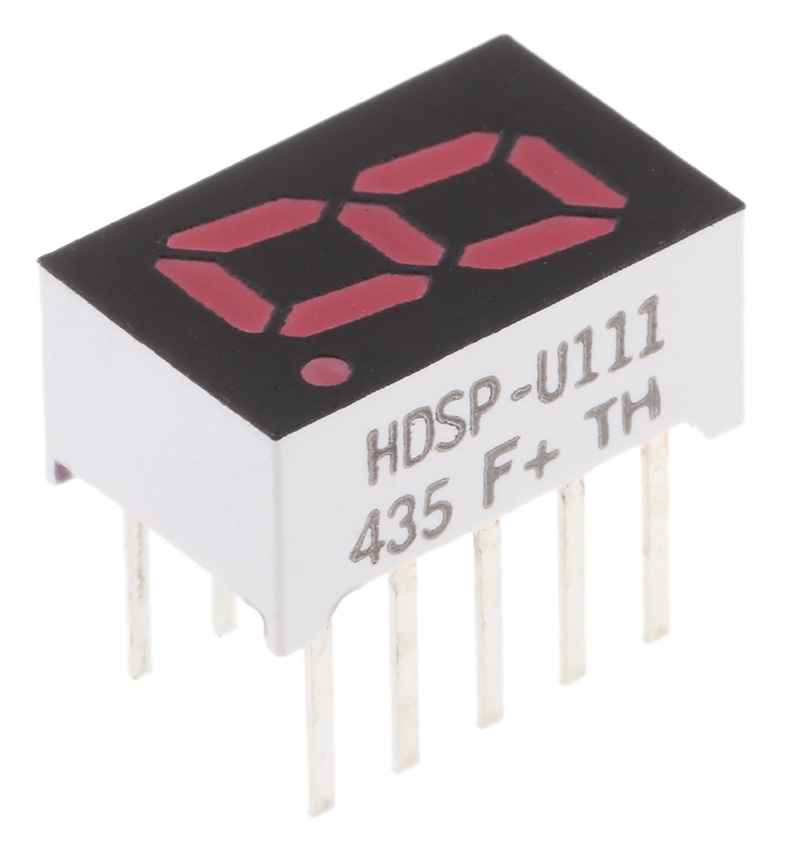 Produktfoto 1 von Broadcom LED-Anzeige 7-Segment, Rot 637 nm Zeichenbreite 4mm Zeichenhöhe 8mm THT