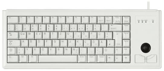 Produktfoto 1 von CHERRY Trackball-Tastatur QWERTZ Kabelgebunden Grau USB Kompakt, 370 x 139 x 19.6mm