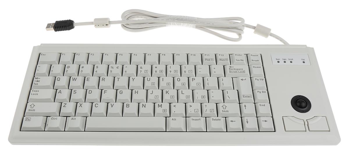 Produktfoto 1 von CHERRY Trackball-Tastatur QWERTY (UNS) Kabelgebunden Grau USB Kompakt, 370 x 139 x 19.6mm