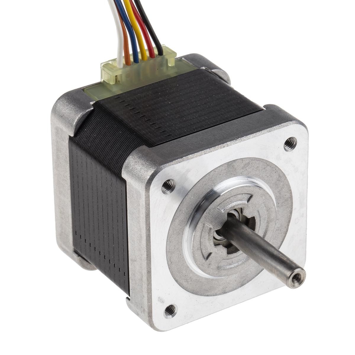 Sanyo Denki 103H5 Hybrid 1.8° Schrittmotor 24 V / 1,2 A 0.30Nm 6-adrig, 42 x 42mm Wellen-Ø 5mm