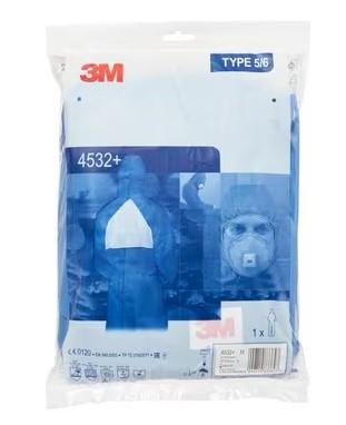 3M 4532 Einweg-Overalls XL Weiß, 179 → 187cm L. mit Kapuze, SMS-Stoff