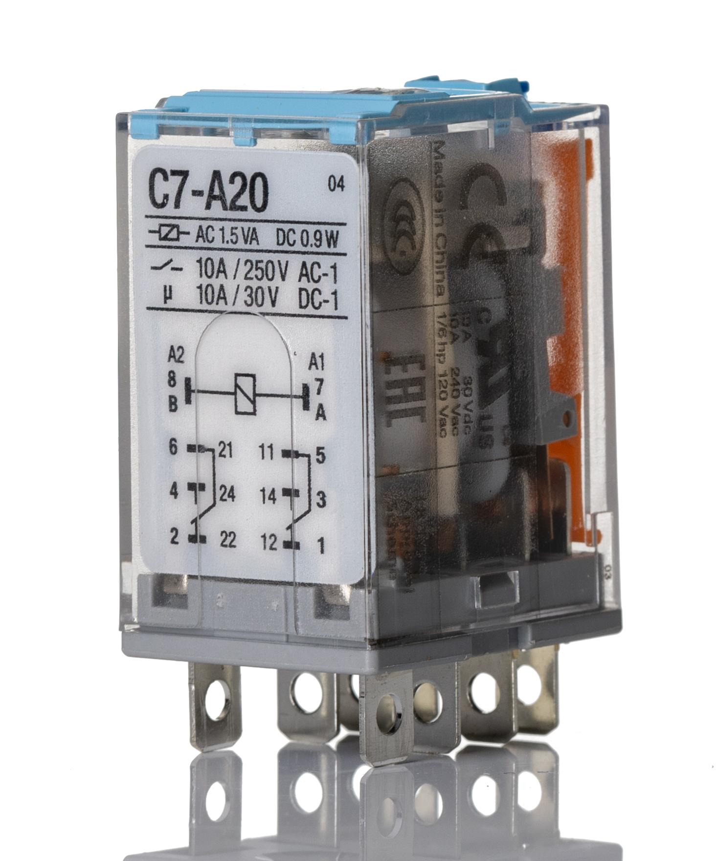 Turck C7-A20  Monostabiles Relais, Steckrelais 2-poliger Wechsler 10A 24V dc Spule / 1W