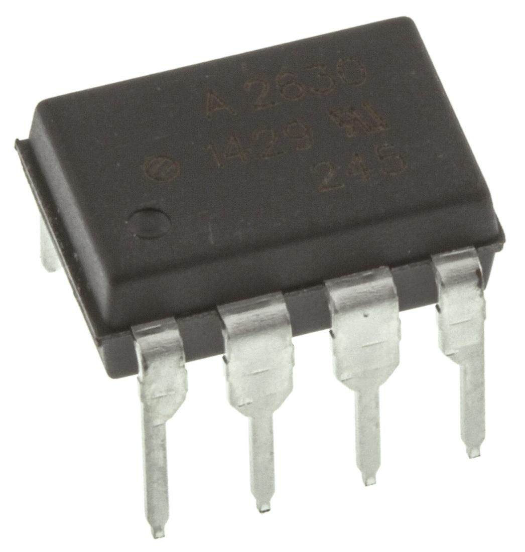 Produktfoto 1 von Broadcom THT Dual Optokoppler DC-In / Transistor-Out, 8-Pin DIP, Isolation 3,75 kV eff