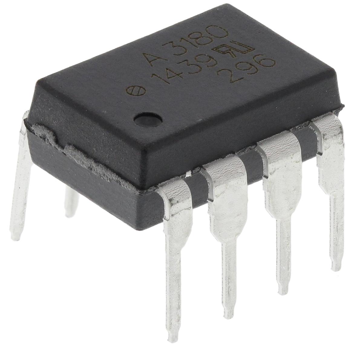 Produktfoto 1 von Broadcom THT Optokoppler DC-In / Transistor-Out, 8-Pin DIP, Isolation 3,75 kV eff