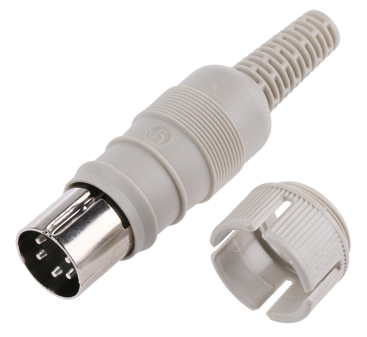 Hirschmann MAS M16 DIN-Stecker Gerade 5-polig, 34 V ac/dc / 4A IP30, Lötanschluss Kabelmontage