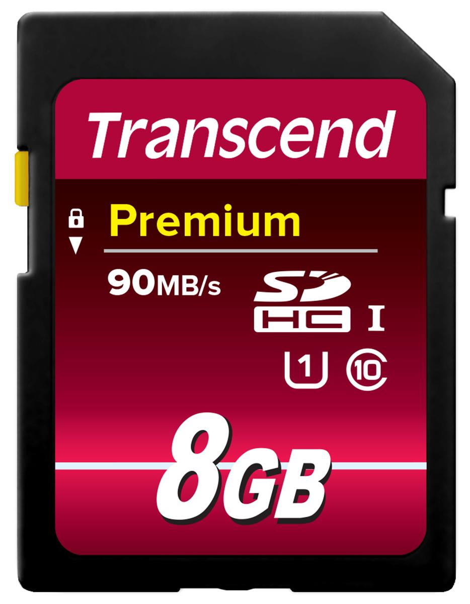 Produktfoto 1 von Transcend Premium SDHC SD-Karte 8 GB Class 10, UHS-I