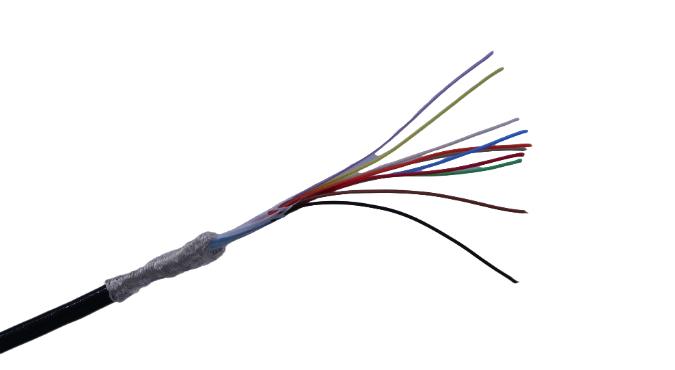 Produktfoto 1 von MICROWIRES Netzkabel, 10-adrig Typ Geschirmt Schwarz x 0,08 mm2,  50m, 600 V, Thermoplastisches Polyurethan TPU