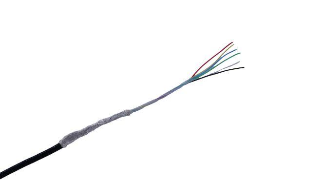 Produktfoto 1 von MICROWIRES Netzkabel, 6-adrig Typ Geschirmt Schwarz x 0,05 mm2,  50m, 600 V, Thermoplastisches Polyurethan TPU