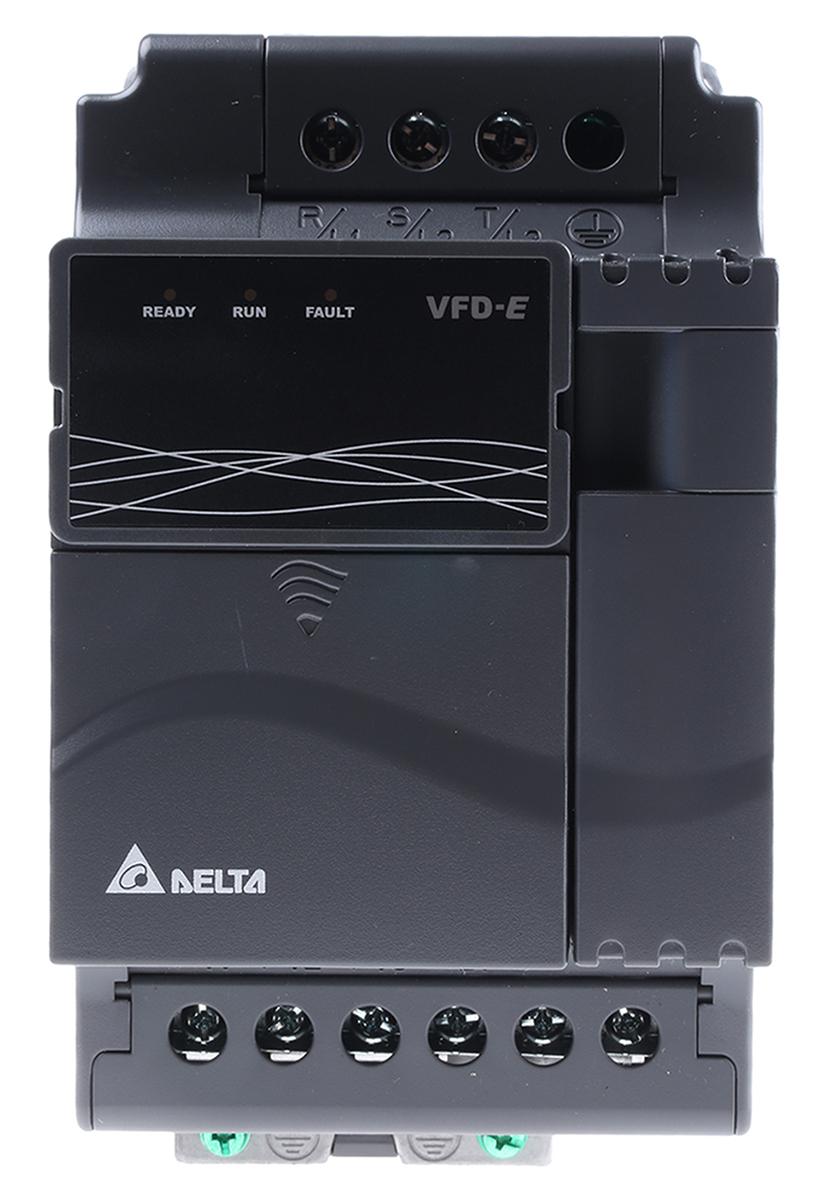 Delta Electronics VFD-E, 3-Phasen Frequenzumrichter 2,2 kW, 460 V ac / 7,1 A 0 → 600 Hz für Wechselstrommotoren