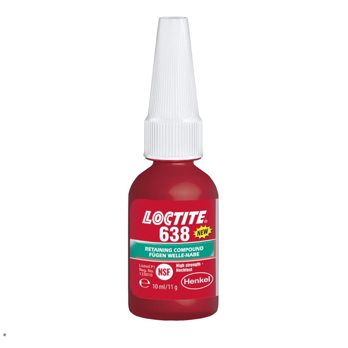 Produktfoto 1 von Loctite 638 Fügeklebstoff hochfest Flüssig Grün, Flasche 10 ml, –55 → +150 °C