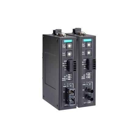 Produktfoto 1 von MOXA Ethernet-Medienkonverter 50Mbit/s, Vollduplex, Multi Mode 5km 921.6kbit/s, Anschluss: RS232, RS422, RS485