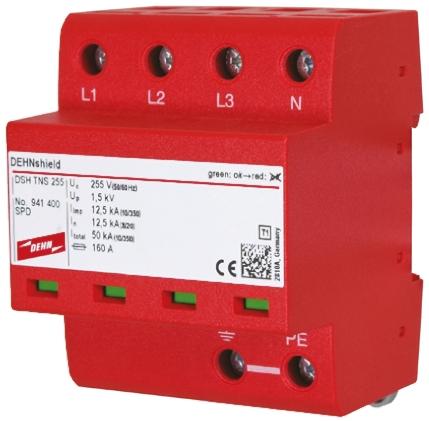 Dehn DSH Überspannungsschutz Modul, Transienten Spannungsbegrenzer 12.5kA 255 V ac, DIN-Schienen Montage, 72 x 72 x