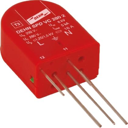 Dehn VC Überspannungsableiter Leitungsschutz 5kA 280 V ac, PCB-Montage, 24 x 15 x 32mm, 5mm, -25°C→+40°C