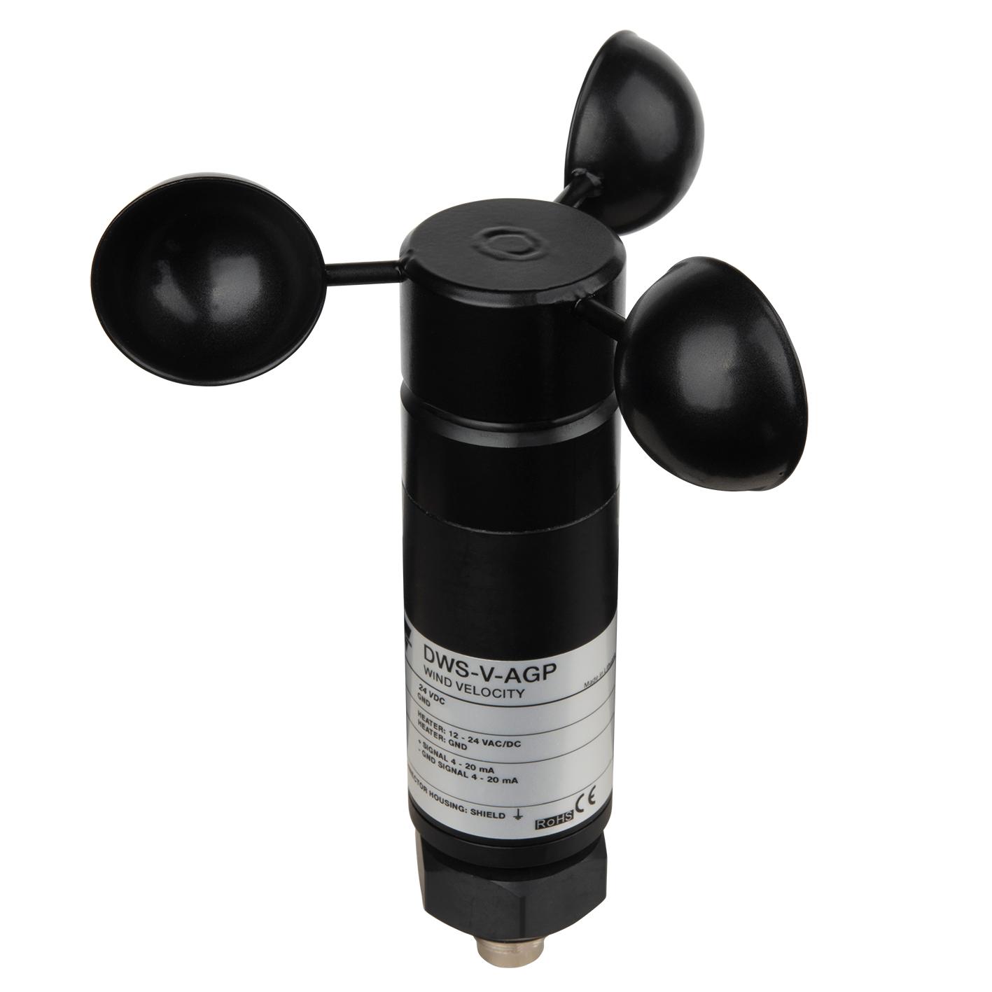 Produktfoto 1 von Carlo Gavazzi DWS Schalenanemometer Stecker – Buchse für Gebäude, Kräne, Grünhäuser, Wetterstationen, Windkraftanlagen