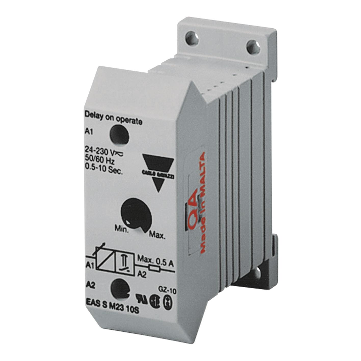 Carlo Gavazzi Zeitrelais, DIN-Schienen, 0.5 → 10s, 24 → 230V ac/dc, 2 Kont. 1, 1-poliger Schließer