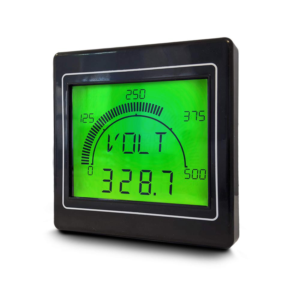 Trumeter LCD Einbaumessgerät für Strom, Frequenz, Leistung, Spannung H 68mm B 68mm 4-Stellen T. 45mm