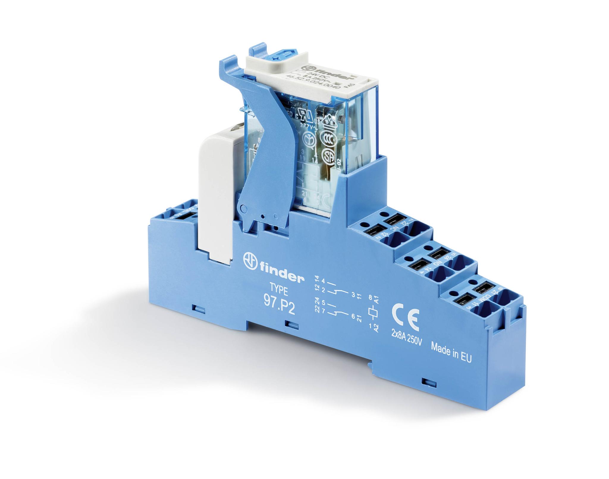 Produktfoto 1 von Finder 4C Schnittstellen-Relaismodul, 35V / 48V dc 48V dc, 2-poliger Wechsler DIN-Schienen