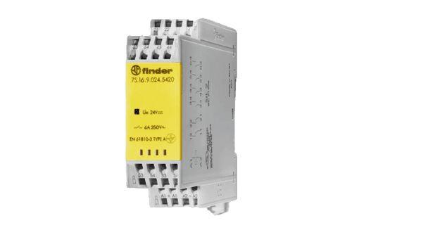 Produktfoto 1 von Finder 7S Series Sicherheitsrelais, 110V dc, 6 Sicherheitskontakte Sicherheitsschalter, 0 Hilfsschalter