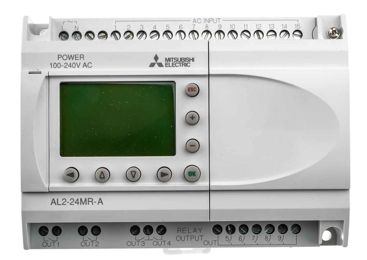 Produktfoto 1 von Mitsubishi Alpha 2 Logikmodul, 15 Eing. Relais Ausg.Typ Digital Eing.Typ 100 → 240 V ac