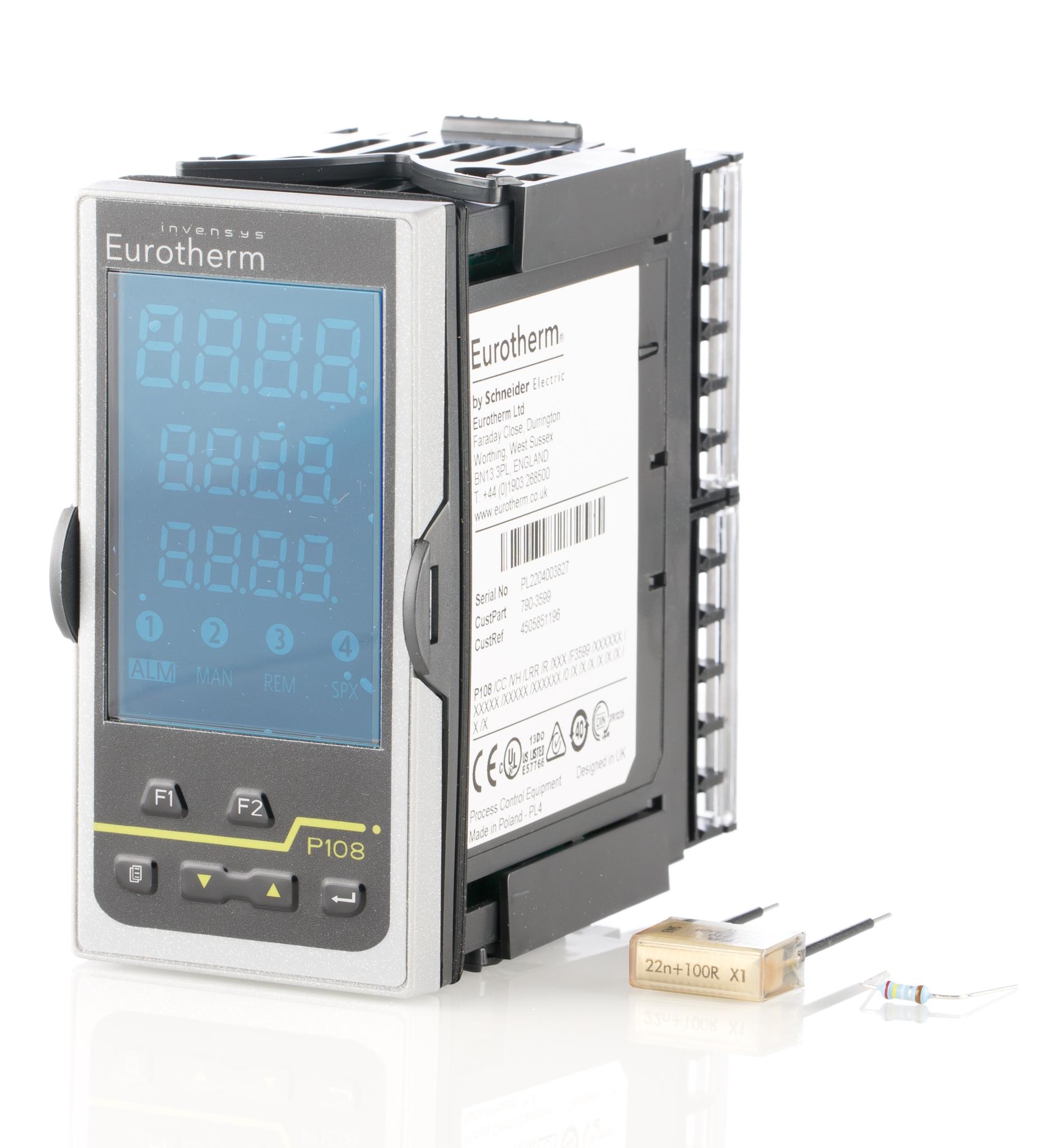 Produktfoto 1 von Eurotherm Piccolo P108 PID Temperaturregler, 3 x Logik, Relais Ausgang, 100 → 230 V ac, 48 x 96mm