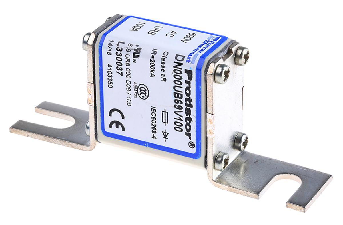 Mersen NH-Sicherung NH000, 690V ac / 100A FF, aR DIN 43653-00C, IEC 60269-4, VDE 636-23