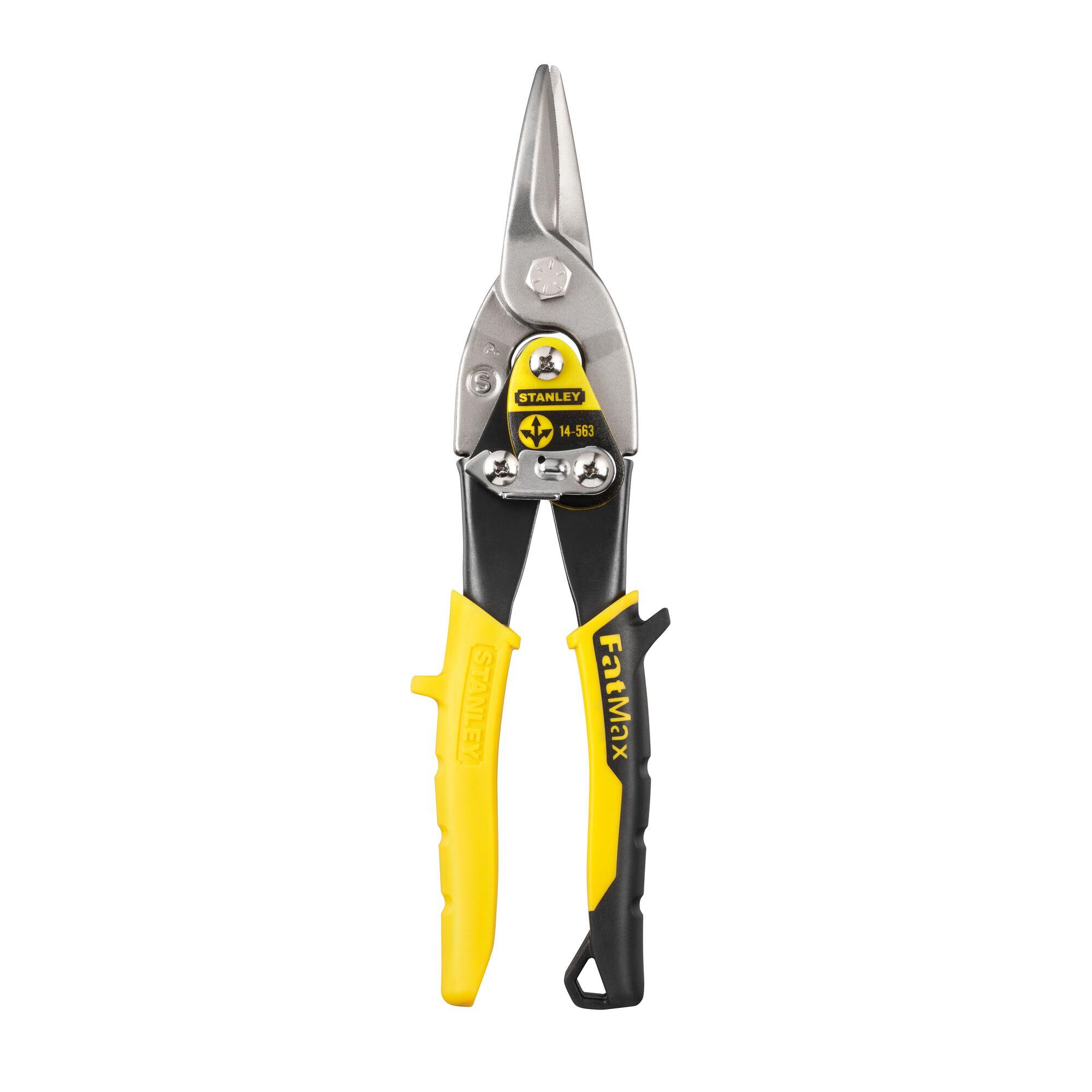 Stanley 250 mm Blechschere für Aluminium, Pappe, Leder, PVC, Gummi, Stahl, Schnitt: Gerade