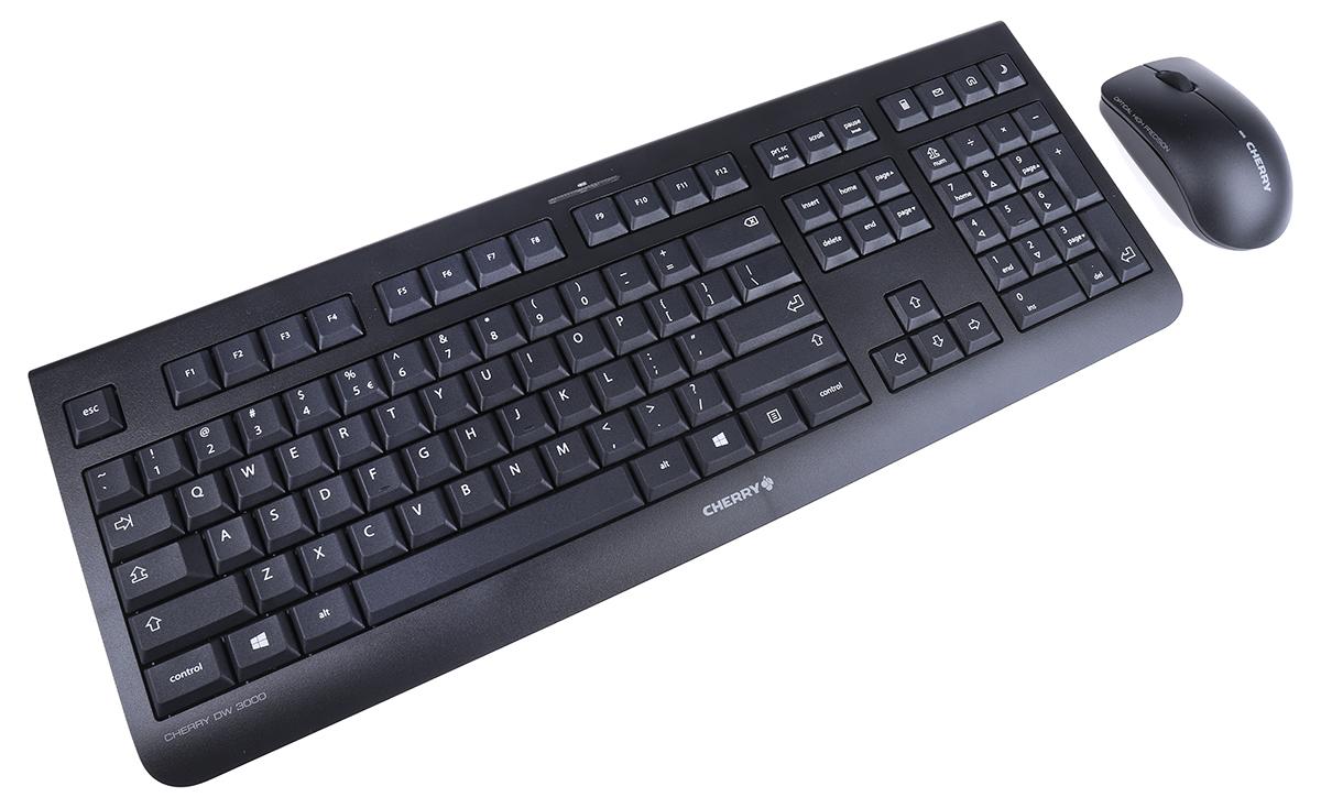 CHERRY DW 3000 Satz aus Tastatur und Maus, Wireless Tastatur, Wireless Maus, Tastatur Standardausführung QWERTY (UNS)