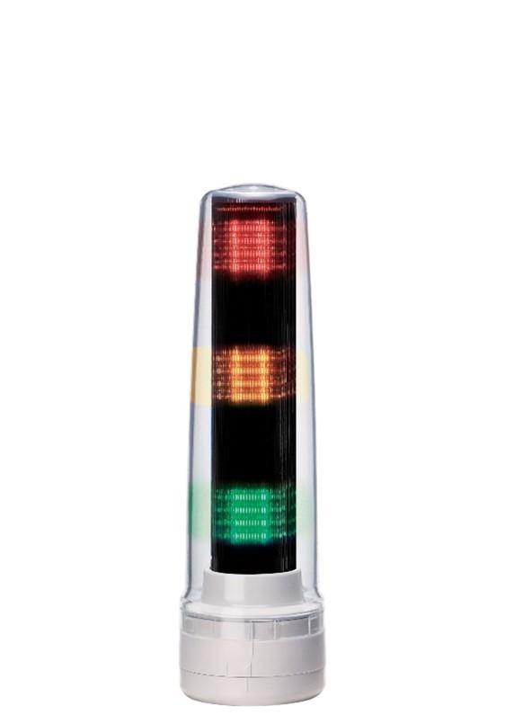 Produktfoto 1 von Patlite LS7 LED Signalturm 3-stufig Linse Klar LED Rot/Gelb/Grün + Dauer 244mm Multifunktion