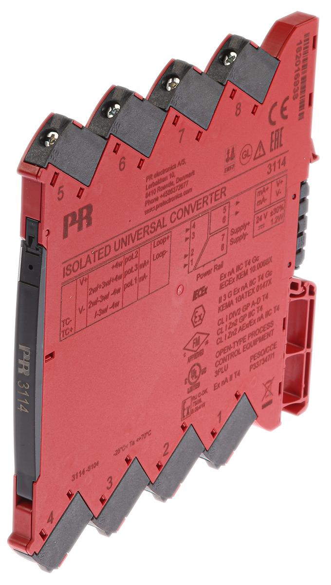 Produktfoto 1 von PR Electronics 3100 Universeller Messumformer, Universeller Signalwandler 16.8 → 31.2V dc, Universell 0 →